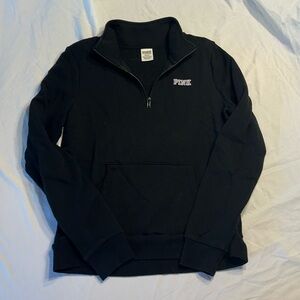 PINK Victoria's Secret Black Quarter-Zip Sweater